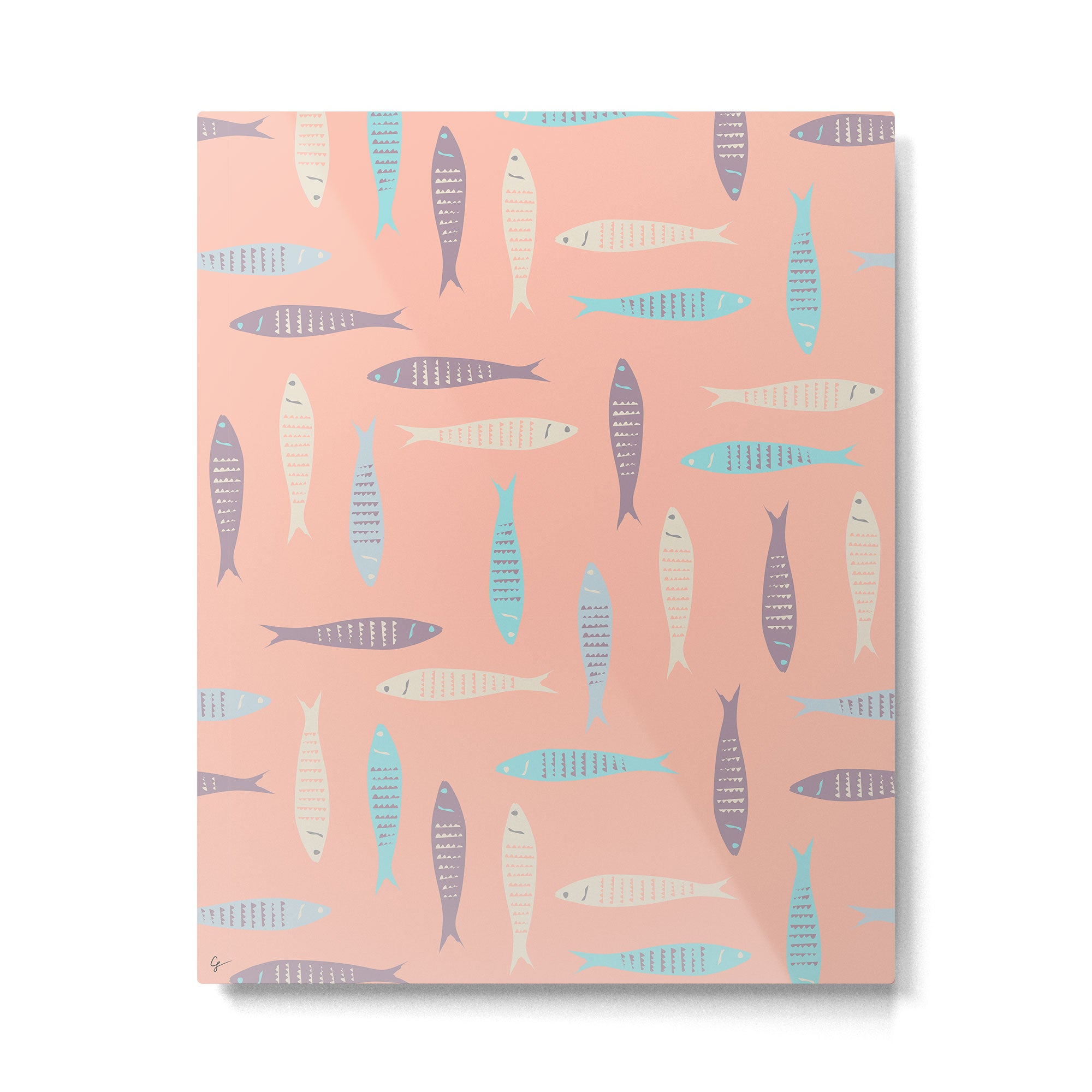 Sardines on Pink Metal Print Gallery Image 4