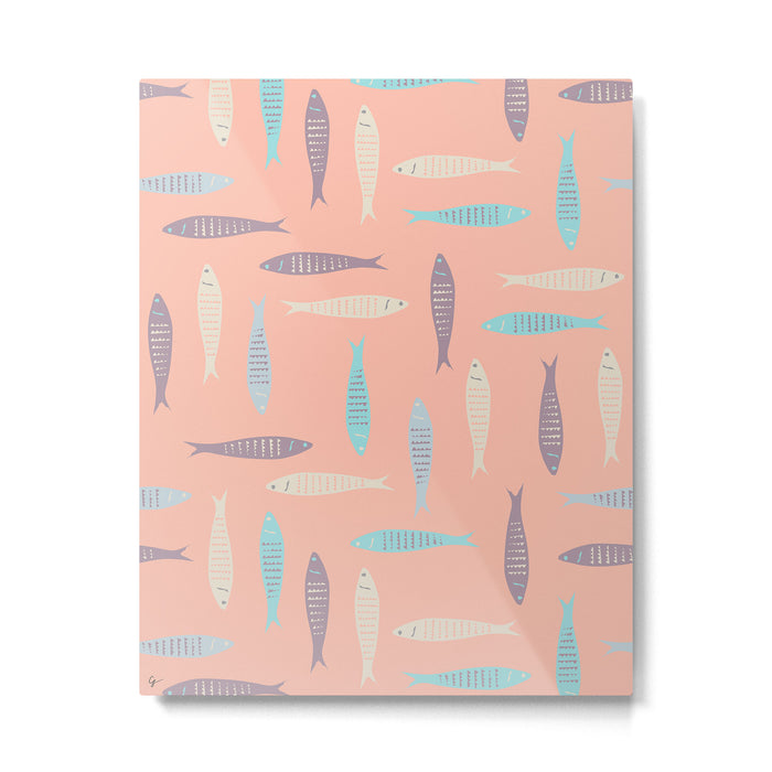 Sardines on Pink Metal Print Gallery Image 1