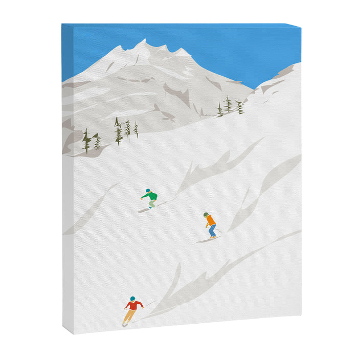 Snowy Mountain Skiers Canvas Print Gallery Image 1