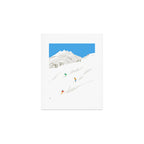 Snowy Mountain Skiers Art Print Gallery Image 1