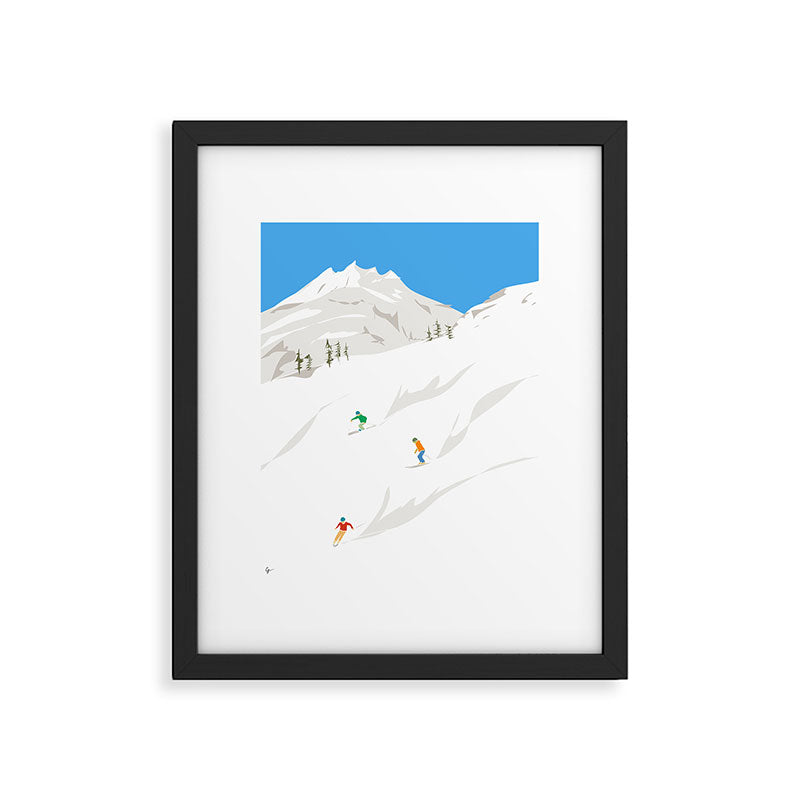 Snowy Mountain Skiers Framed Art Print Gallery Image 4