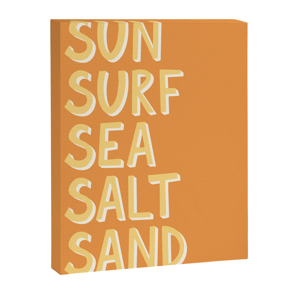 Sun Surf Sea Salt Sand Hand Lettering Canvas Print Gallery Image 6