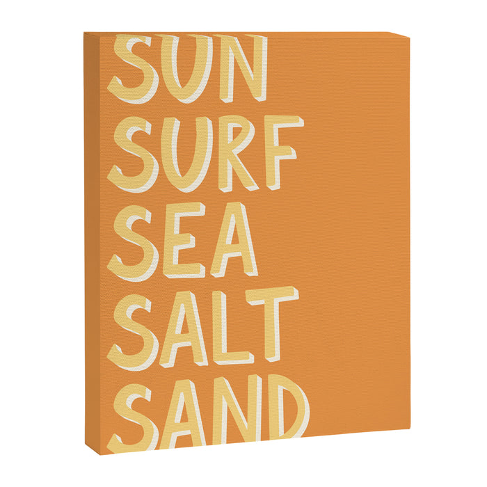 Sun Surf Sea Salt Sand Hand Lettering Canvas Print Gallery Image 1
