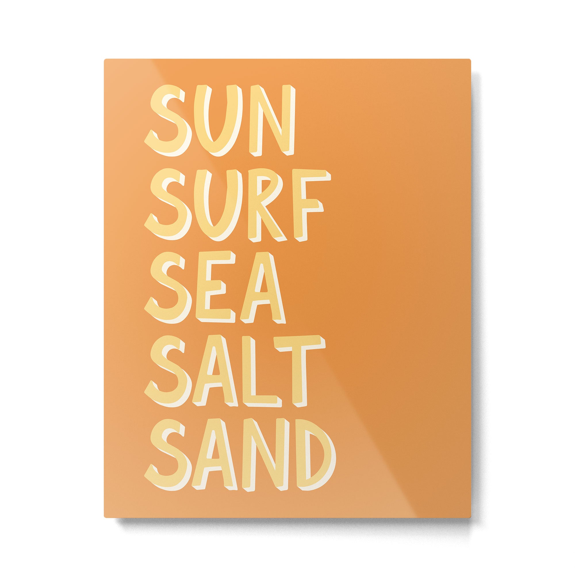 Sun Surf Sea Salt Sand Hand Lettering Metal Print Gallery Image 4
