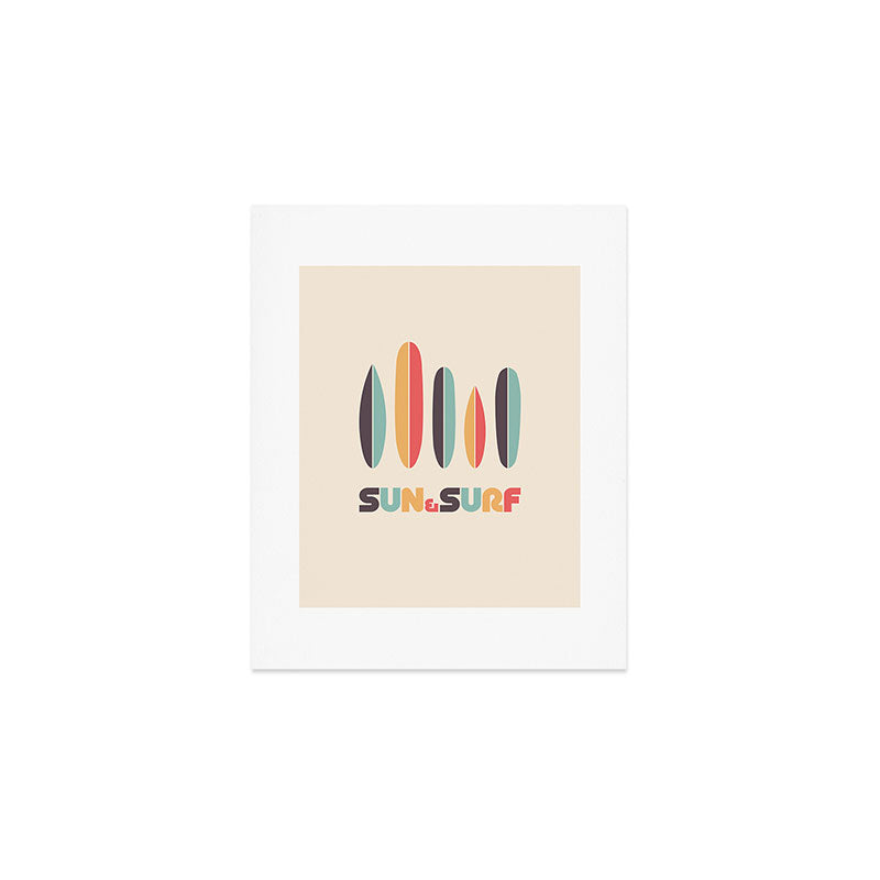 Sun & Surf Surfboards - Retro Rainbow Art Print Gallery Image 1