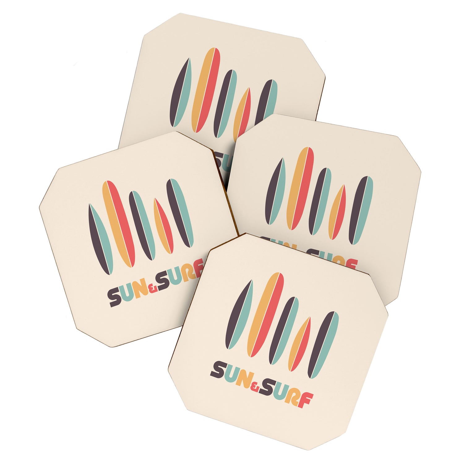 Sun & Surf Surfboards - Retro Rainbow Coaster Gallery Image 1