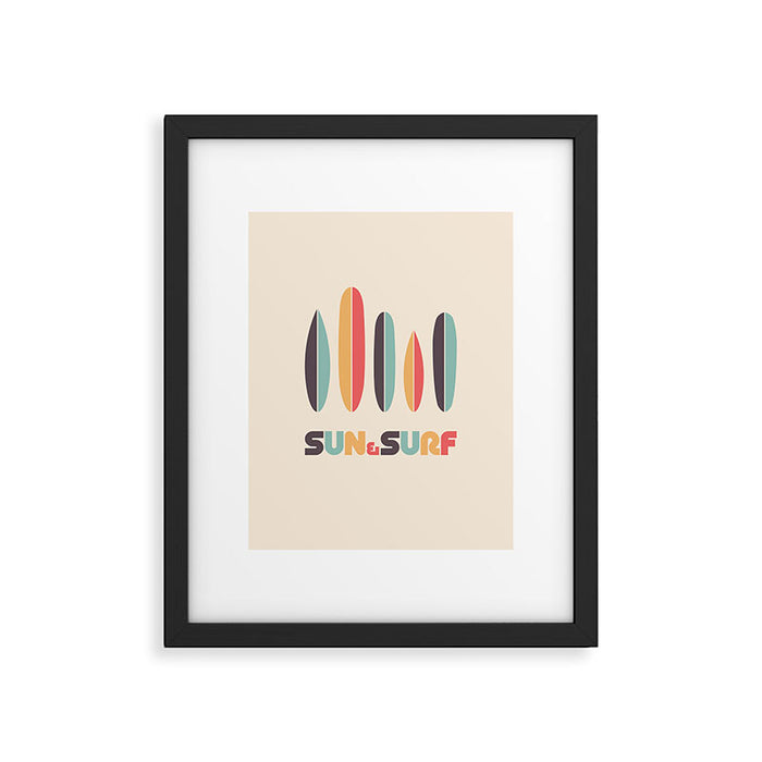 Sun & Surf Surfboards - Retro Rainbow Framed Art Print Gallery Image 1