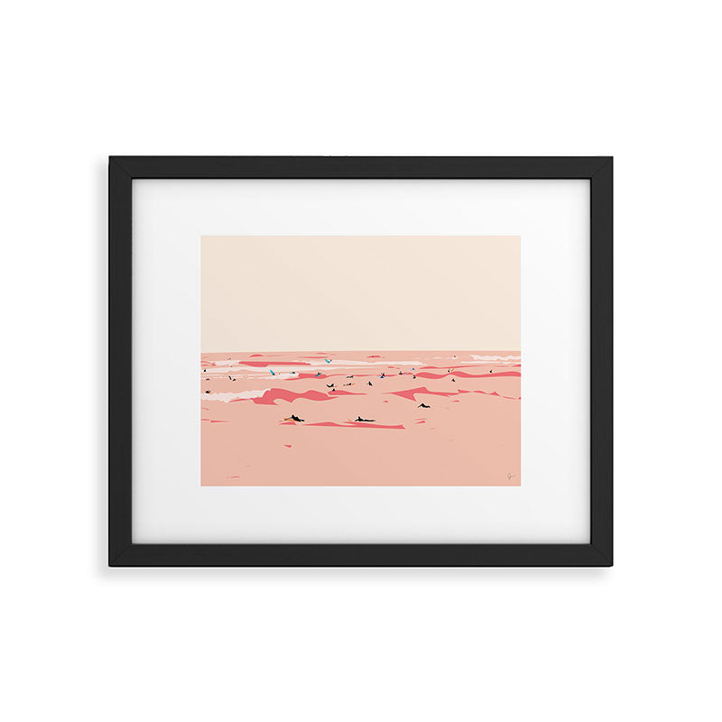 Sunset Tiny Surfers in Lima Framed Art Print Gallery Image 5