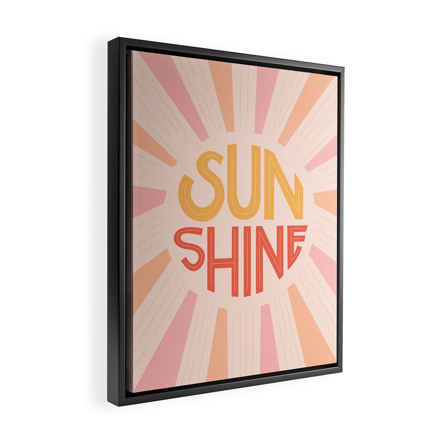 Sunshine Hand Lettering Framed Canvas Print Gallery Image 2
