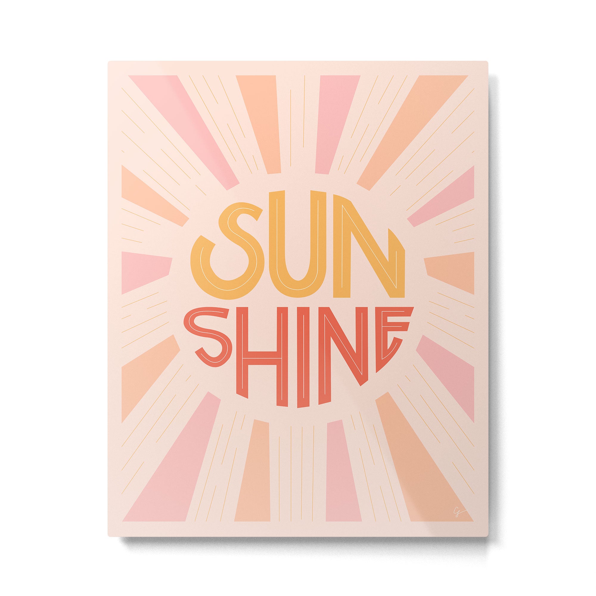 Sunshine Hand Lettering Metal Print Gallery Image 4