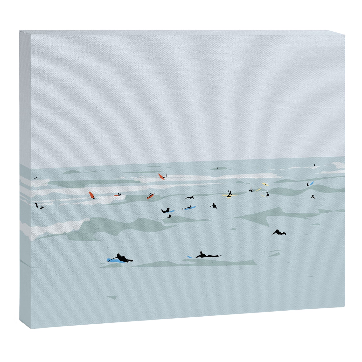 Tiny Surfers in Lima Canvas Print Gallery Image 3