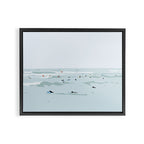 Tiny Surfers in Lima Framed Canvas Print Gallery Image 3