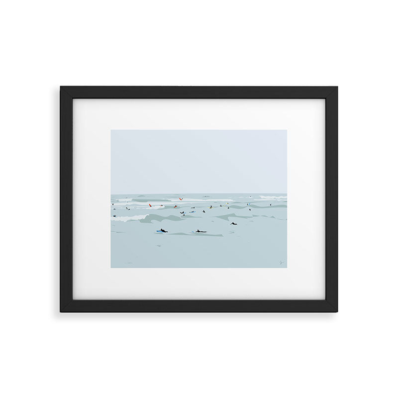 Tiny Surfers in Lima Framed Art Print Gallery Image 5