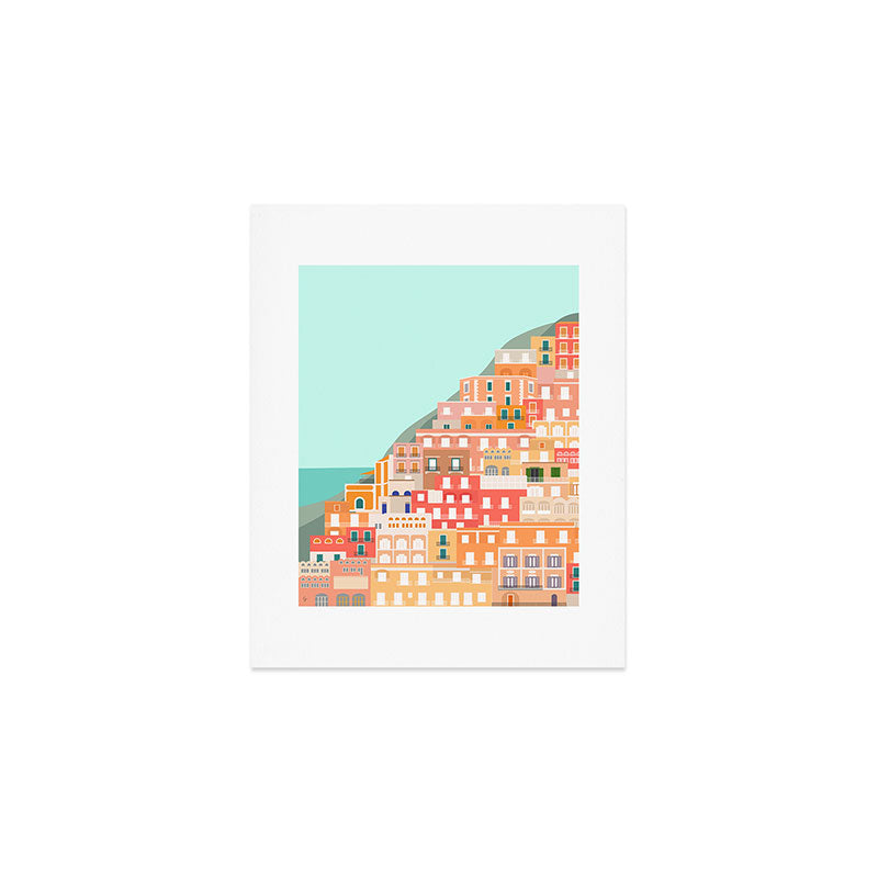View over the Amalfi Coast, Positano, Italy Art Print Gallery Image 1
