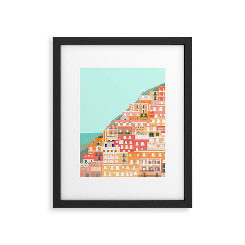 View over the Amalfi Coast, Positano, Italy Framed Art Print Gallery Image 4