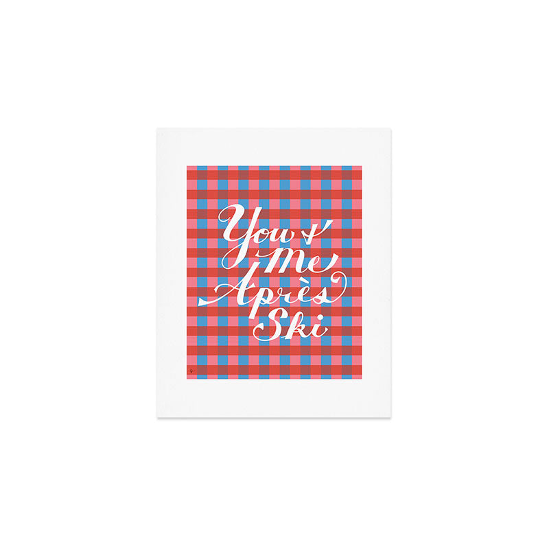 You and Me Apres Ski in Plaid Art Print Gallery Image 1