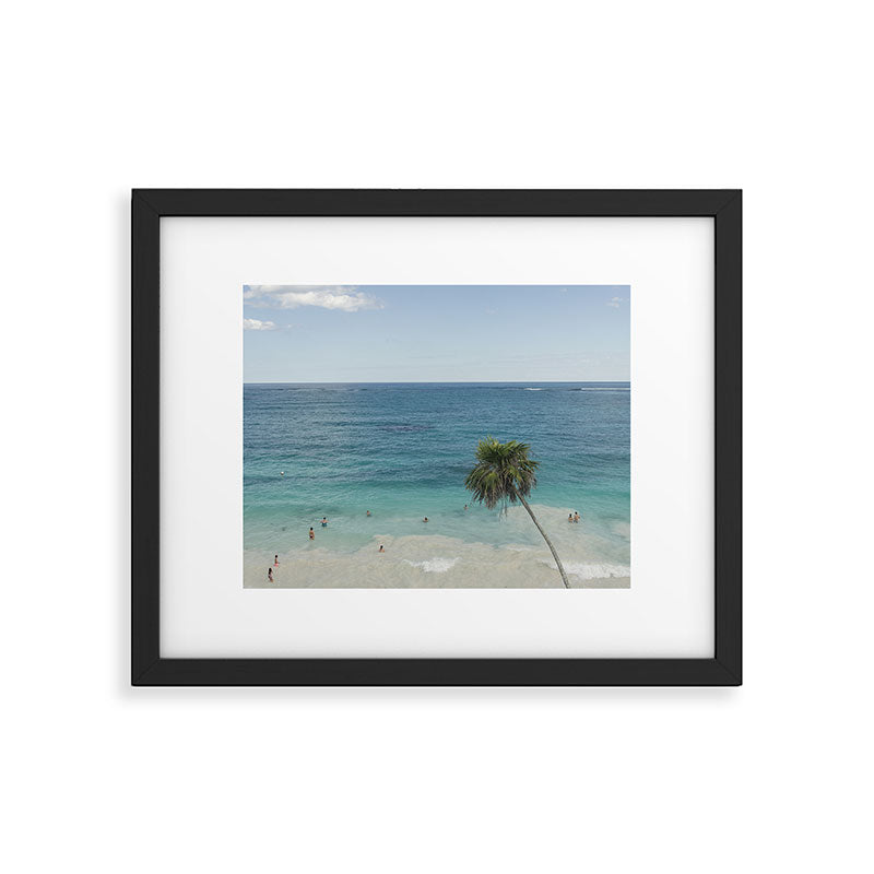 Retro Palm Beach Scene - Turquoise Ocean Wall Art Photography Framed Art Print Gallery Image 5