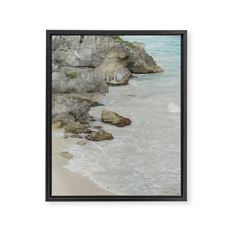 Soft Waves Along Rocky Shore Framed Canvas Print Gallery Image 6