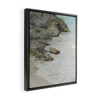 Soft Waves Along Rocky Shore Framed Canvas Print Gallery Image 2