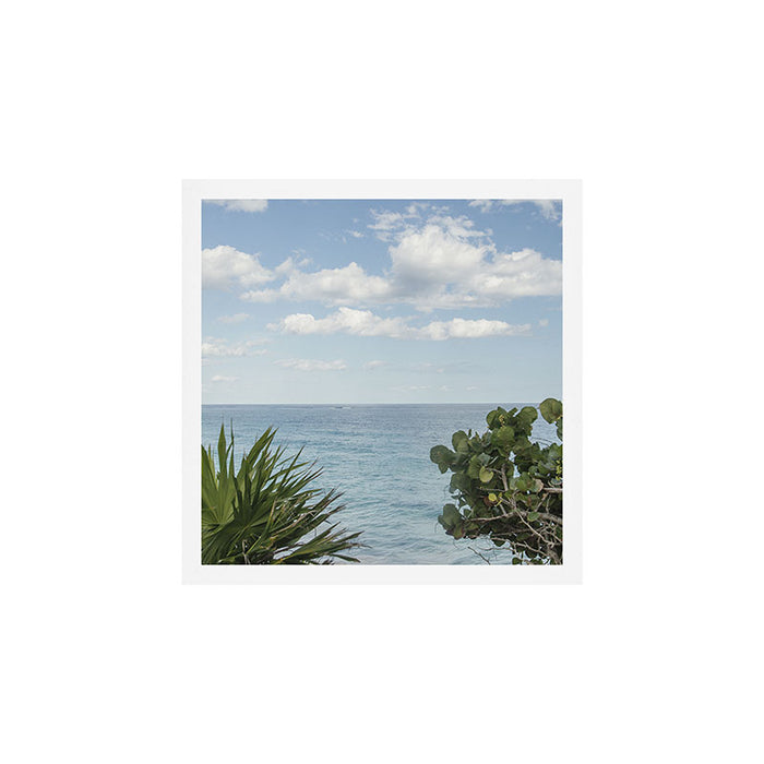 Tropical Ocean View - Blue Sea and Lush Greenery Wall Art Art Print Gallery Image 1