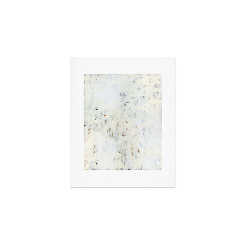 Highlandia 1 - all white abstract painting Art Print
