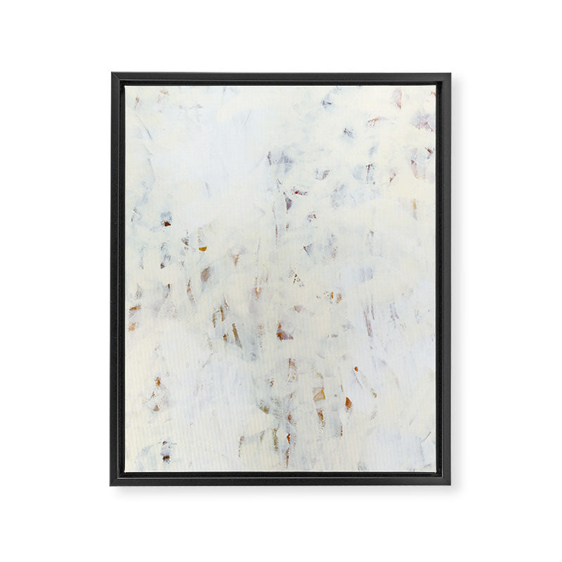 Highlandia 1 - all white abstract painting Framed Canvas Print