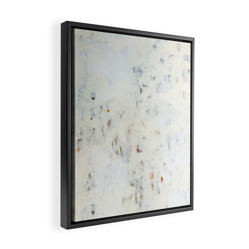 Highlandia 1 - all white abstract painting Framed Canvas Print Gallery Image 2