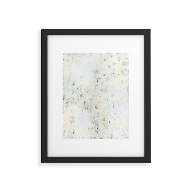 Highlandia 1 - all white abstract painting Framed Art Print Gallery Image 1