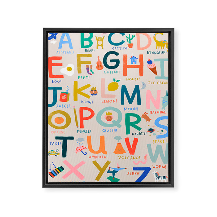 Fun Things Alphabet Framed Canvas Print Gallery Image 1