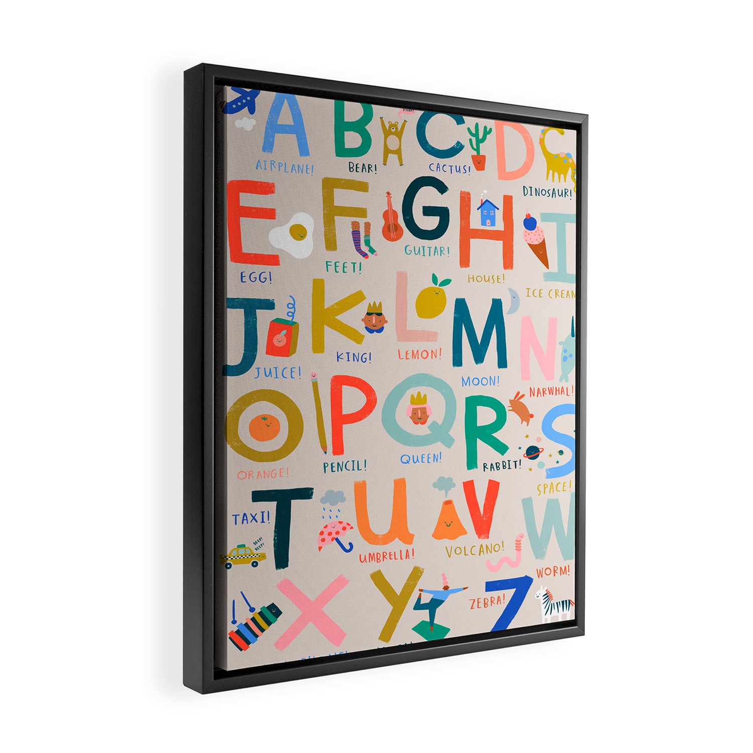 Fun Things Alphabet Framed Canvas Print Gallery Image 2