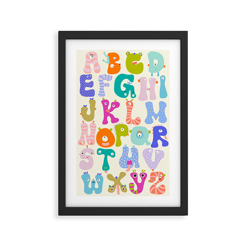 Little Creatures Alphabet Framed Art Print
