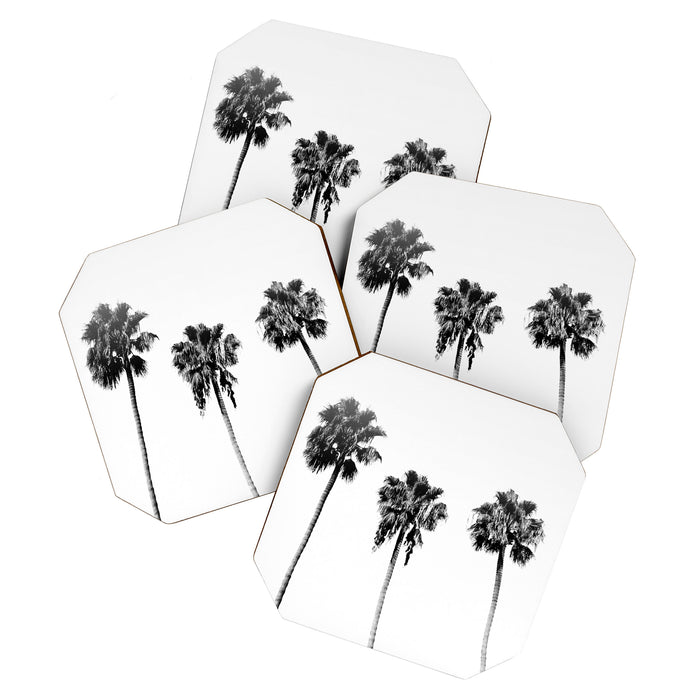 Black + White Palm Trees Coaster Gallery Image 1