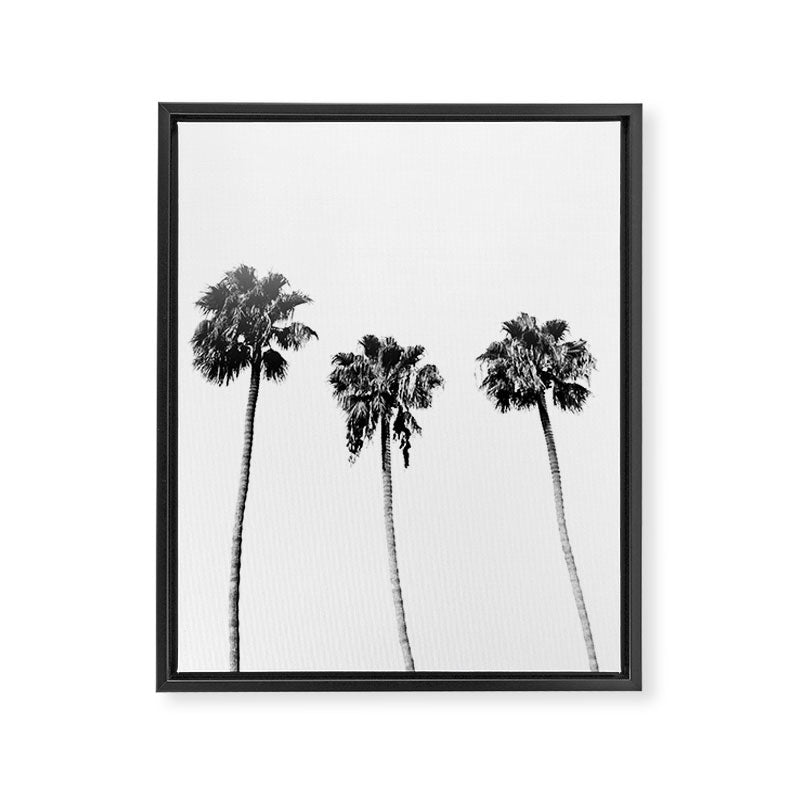 Black + White Palm Trees Framed Canvas Print Gallery Image 6