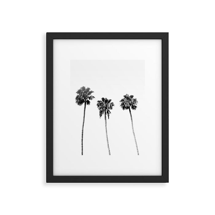 Black + White Palm Trees Framed Art Print Gallery Image 1