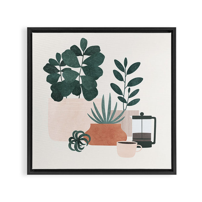 Coffee & Plants x The Sill Framed Canvas Print Gallery Image 1