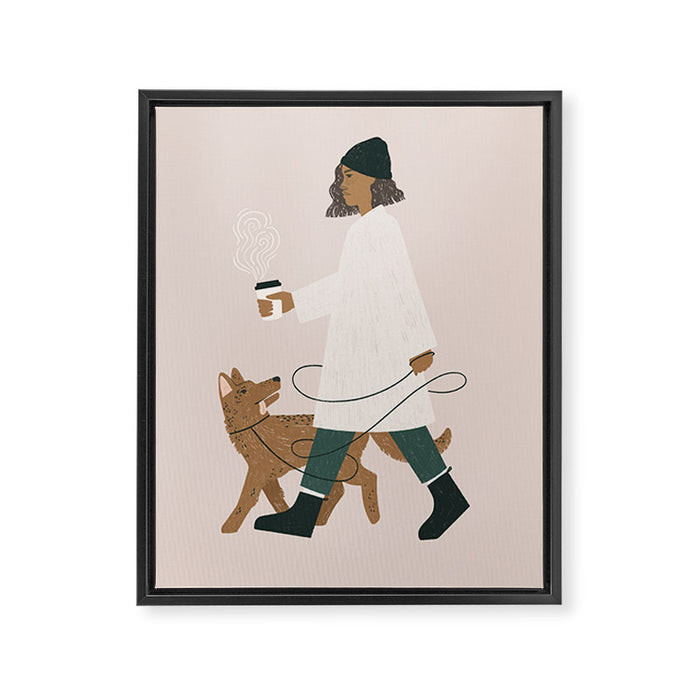 coffee + walkies Framed Canvas Print Gallery Image 1