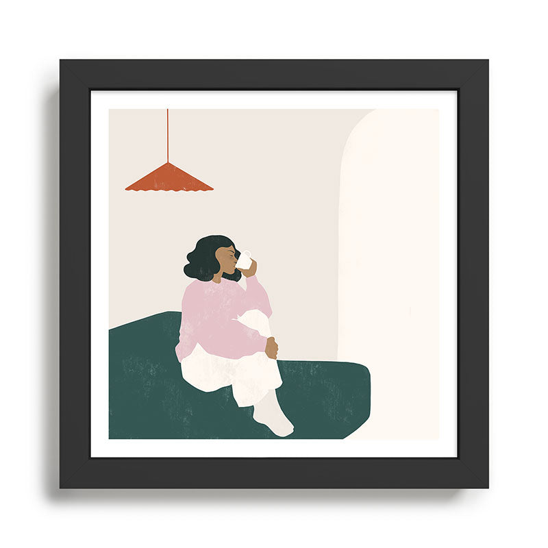 cozy cafecito Framed Art Print Gallery Image 1