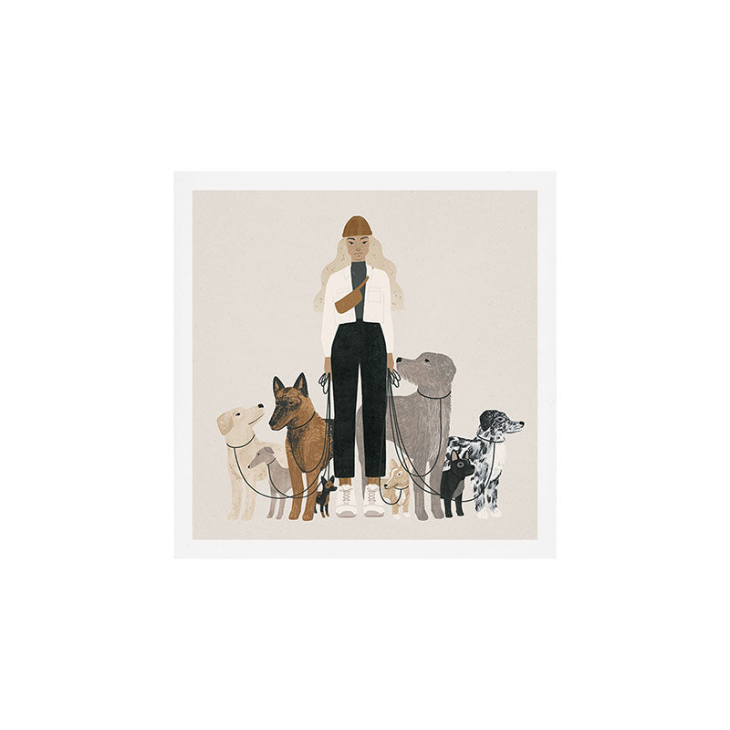 dog walker Art Print Gallery Image 1