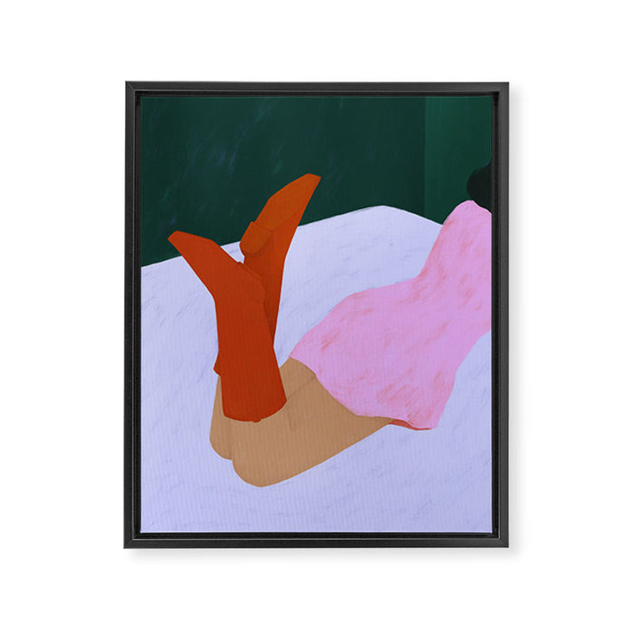red boots Framed Canvas Print Gallery Image 1
