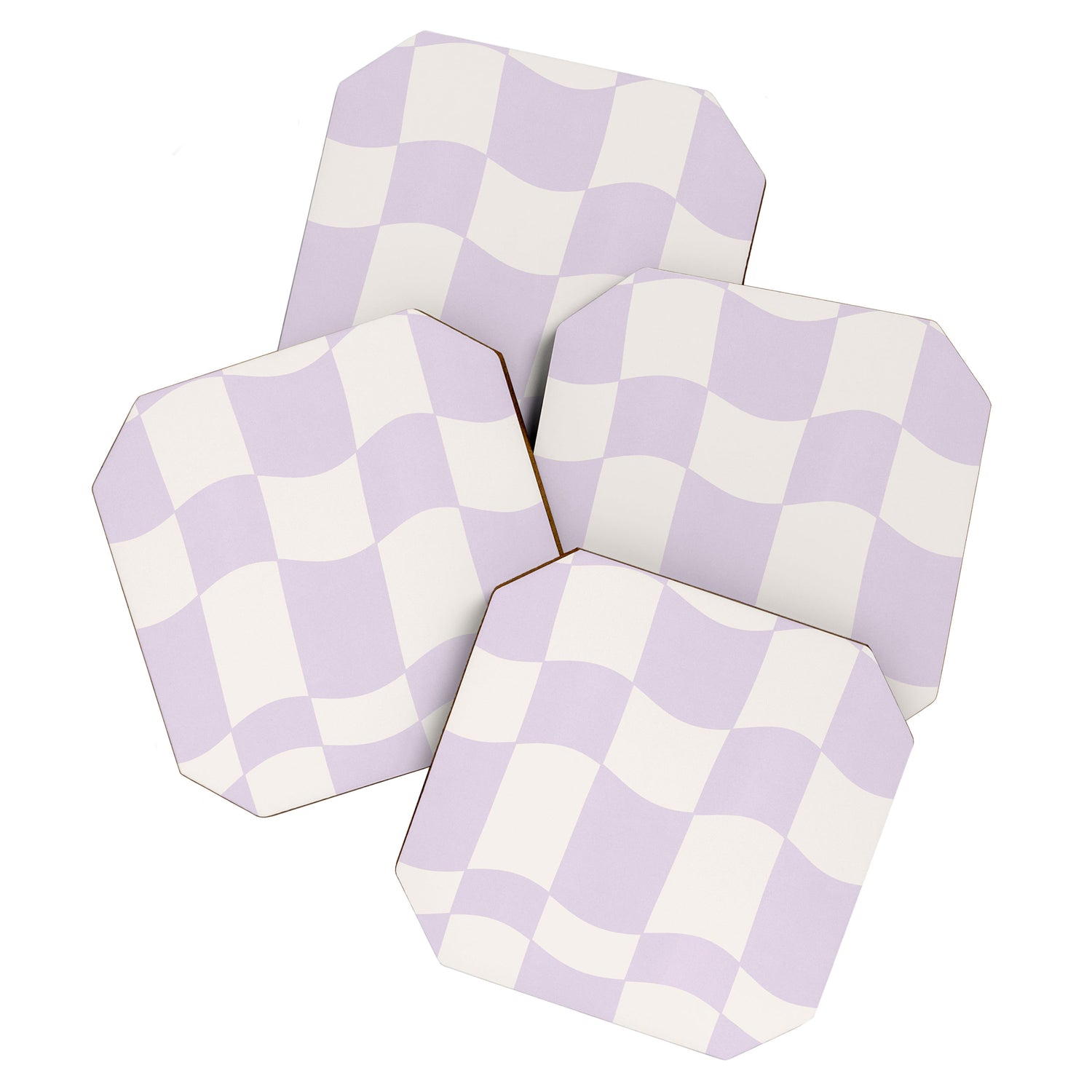 wavy check | lavender Coaster Gallery Image 1