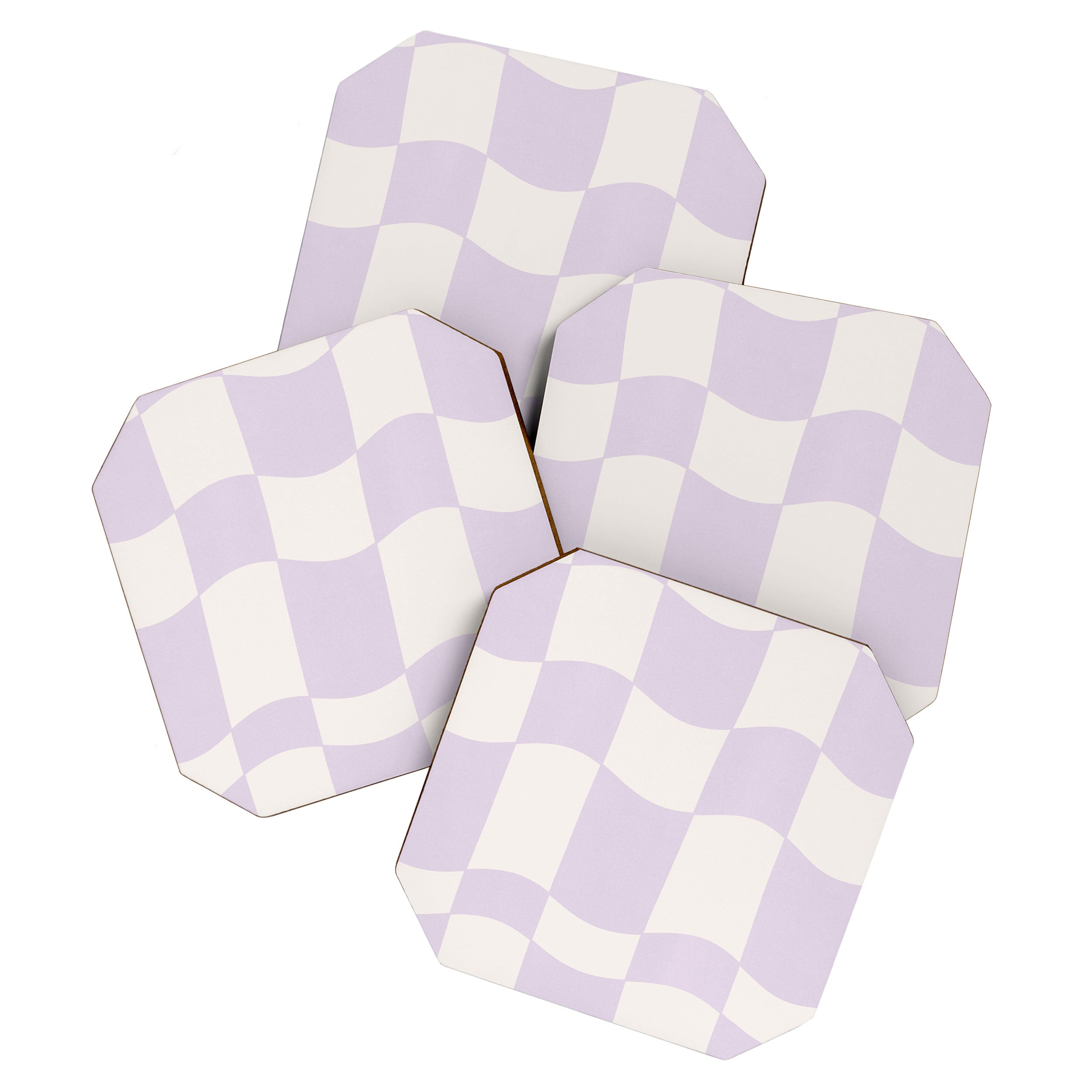 wavy check | lavender Coaster Gallery Image 1