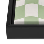 wavy check | pistachio Framed Canvas Print Gallery Image 3
