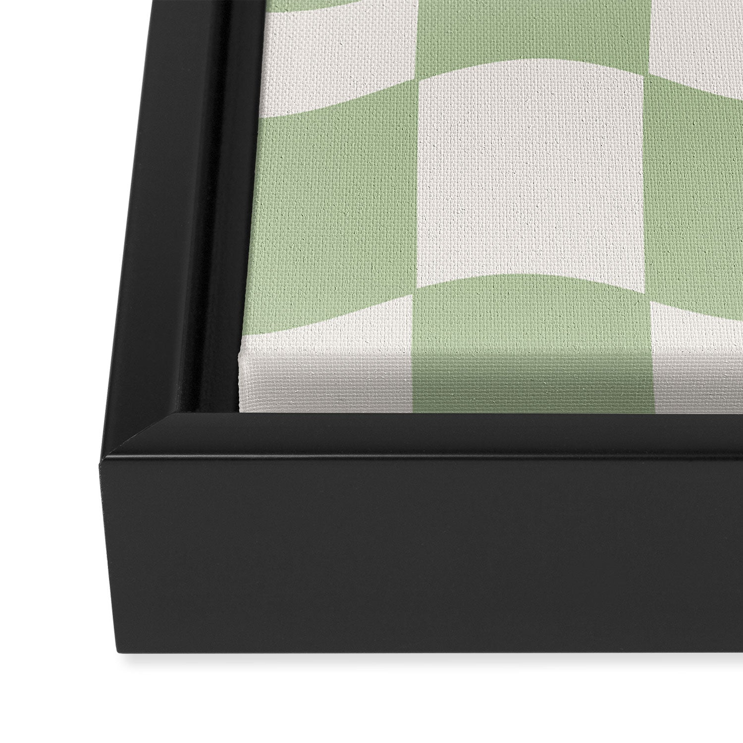 wavy check | pistachio Framed Canvas Print Gallery Image 3