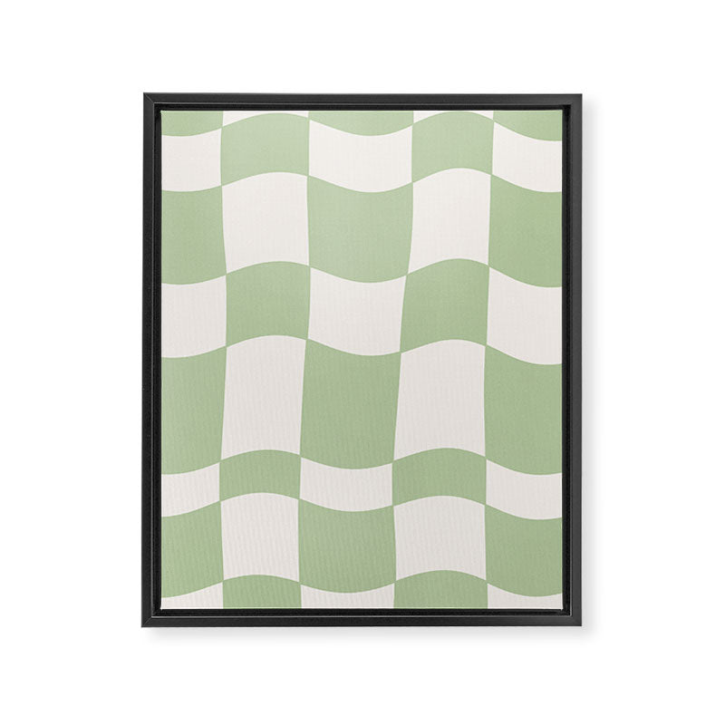 wavy check | pistachio Framed Canvas Print Gallery Image 6