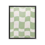 wavy check | pistachio Framed Canvas Print Gallery Image 6