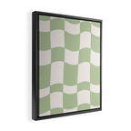 wavy check | pistachio Framed Canvas Print Gallery Image 2