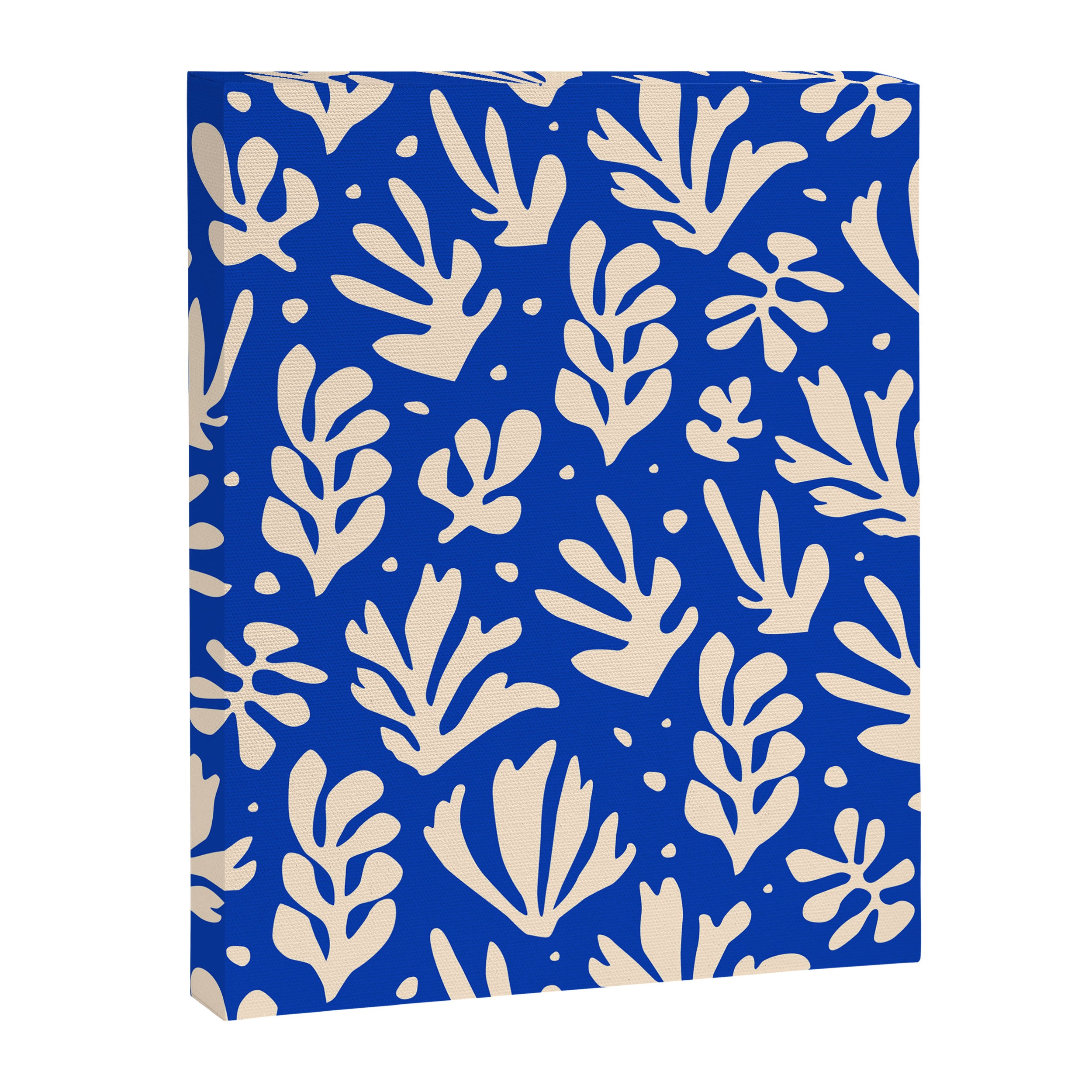 matisse pattern with leaves in blu Canvas Print Gallery Image 8