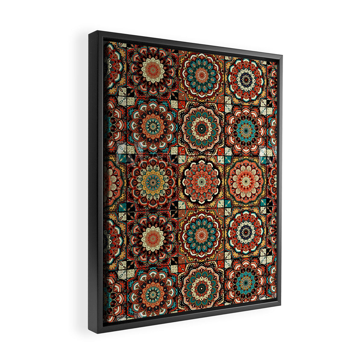 talavera mexican style pattern Framed Canvas Print Gallery Image 2