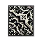 talavera mexican tile in black and white Framed Canvas Print Gallery Image 8