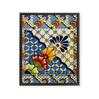 talavera mexican tile in blu Framed Canvas Print Gallery Image 8